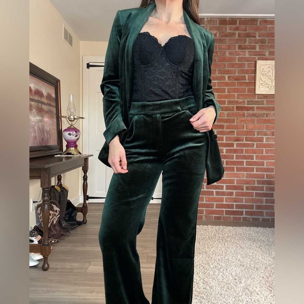 Green Velvet Women’s Vintage Trouser Inspired Double Breasted Suit
